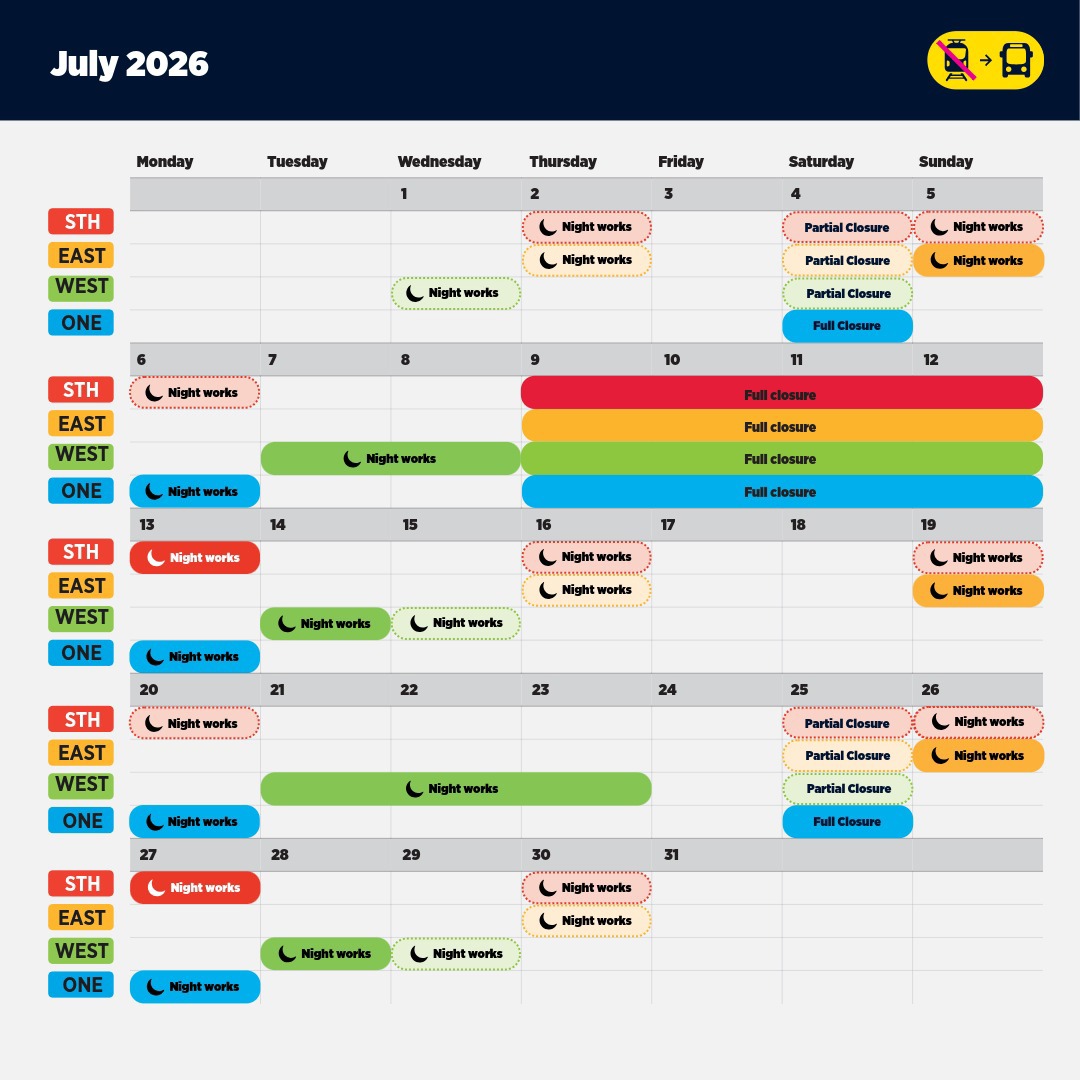 Auckland Transport Lists 25 July Rail Closures On Southern, Eastern And Western Lines